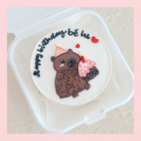 Mini Bento hình động vật dễ thương - Bánh kem bơ mini hộp bã mía