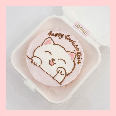 Mini Bento hình mèo dễ thương - Bánh kem bơ mini hộp bã mía
