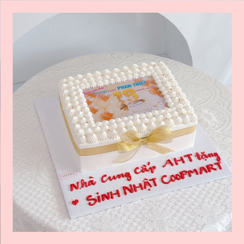 Bánh kem 1 tầng theo logo doanh nghiệp/công ty