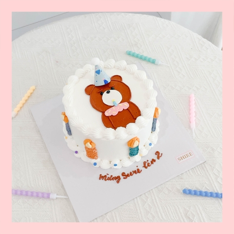 Bánh vẽ hình con gấu dễ thương - Bánh sinh nhật trẻ em
