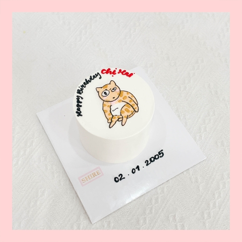 Bánh mini vẽ hình funny bựa - Bánh kem bơ mini 10-12cm