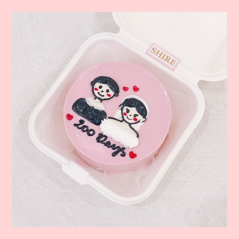Mini Bento vẽ người - Bánh kem bơ mini hộp bã mía