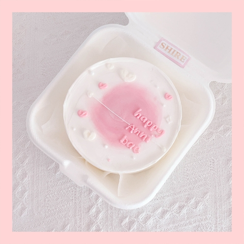 Mini Bento tone màu hồng - Bánh kem bơ mini hộp bã mía