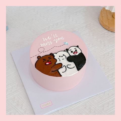 Bánh vẽ hình các con vật dễ thương - Bánh sinh nhật trẻ em