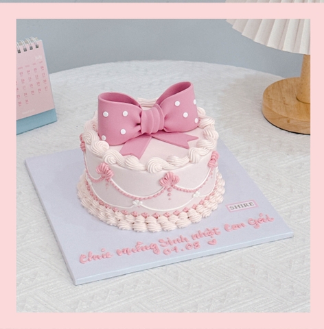 Bánh kem tạo hình nơ 3D xinh xắn cho nữ - Bánh kem fondant