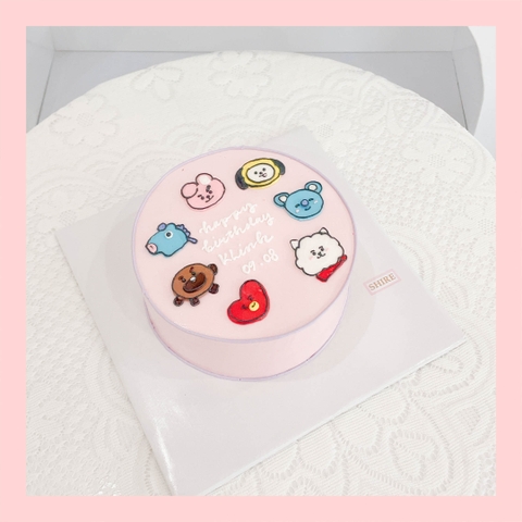 Bánh vẽ hình Totoro/ chó Snoopy/ heo Peppa/ mèo Cinnamoroll/ thỏ hồng/ BT21 dễ thương - Bánh sinh nhật trẻ em
