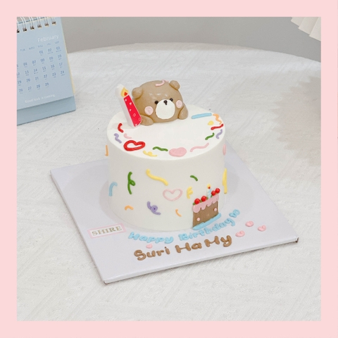 Bánh mini bơm thú 3D- Bánh kem bơ mini 10-12cm