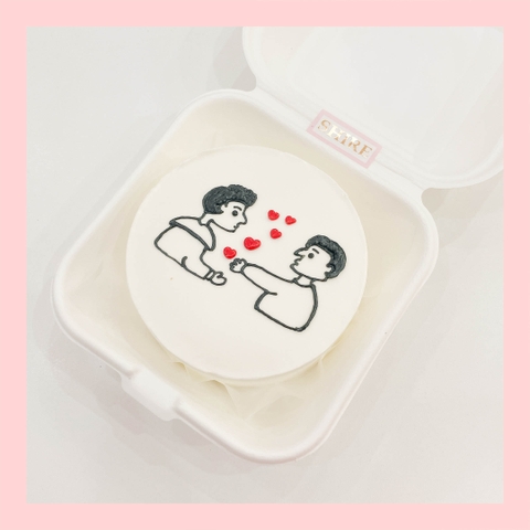 Mini Bento cặp đôi - Bánh kem bơ mini hộp bã mía