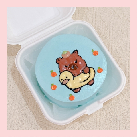Mini Bento vẽ hình hoạt hình đáng yêu - Bánh kem sữa mini hộp bã mía