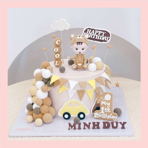 Bánh kem tạo hình em bé trai 3D xinh xắn cho bé trai - Bánh kem fondant