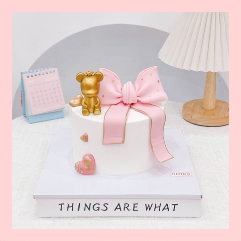 Bánh kem tạo hình nơ 3D xinh xắn cho nữ - Bánh kem fondant