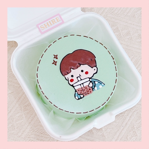 Mini Bento vẽ hình hoạt hình đáng yêu - Bánh kem sữa mini hộp bã mía