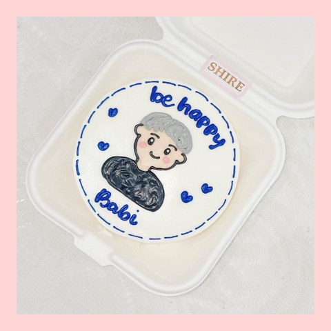 Mini Bento vẽ người - Bánh kem bơ mini hộp bã mía