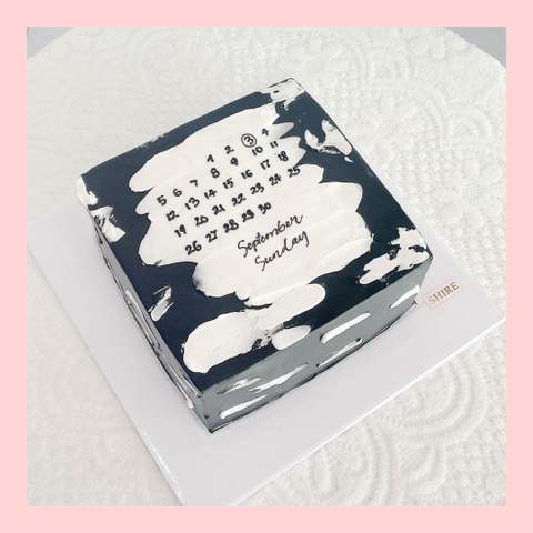 Bánh kem tone trắng đen - Bánh kem sinh nhật