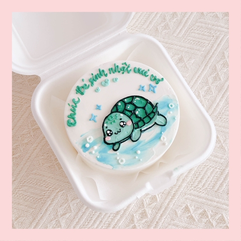 Mini Bento hình động vật biển dễ thương - Bánh kem bơ mini hộp bã mía