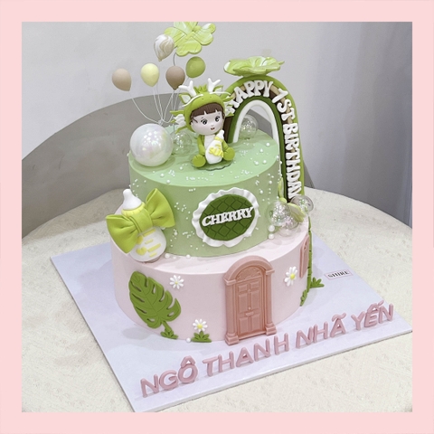 Bánh kem tạo hình em bé trai 3D xinh xắn cho bé trai - Bánh kem fondant