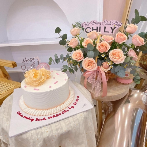 Set bánh & hoa tone cappuccino