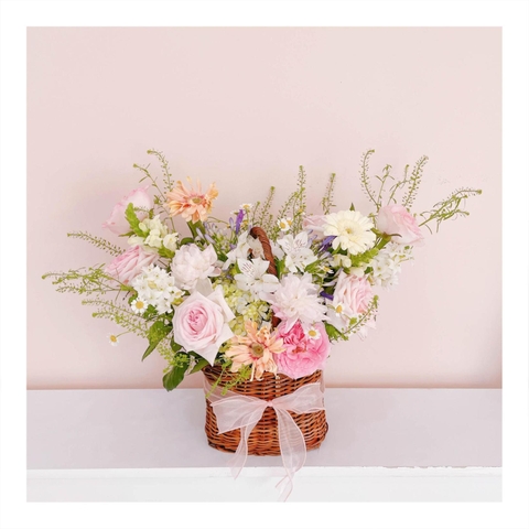 Giỏ/ Hộp hoa tươi tone hồng