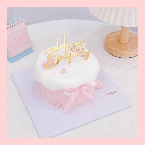 Bánh kem mini trang trí nơ nữ tính cho bạn gái - Bánh kem sinh nhật