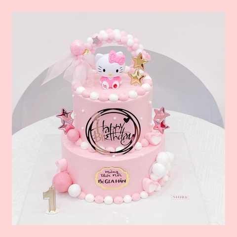 Bánh kem 2 tầng cho bé gái - Bánh sinh nhật bé gái hai tầng
