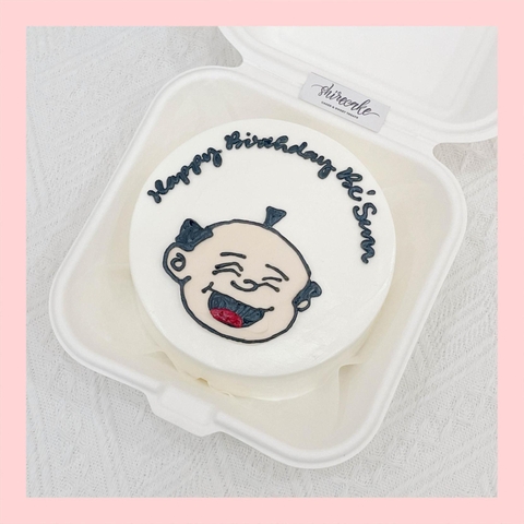 Mini Bento vẽ người - Bánh kem bơ mini hộp bã mía