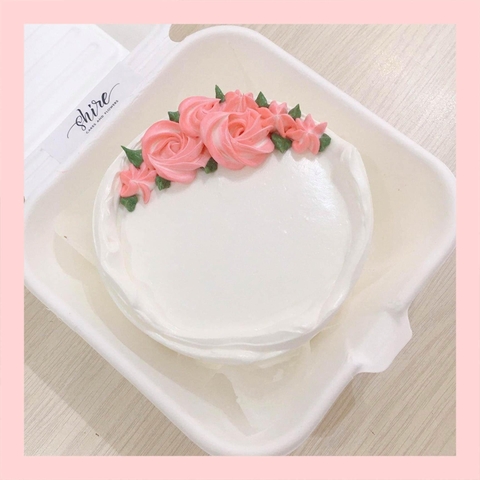 Mini Bento vẽ hoa lá - Bánh kem bơ mini hộp bã mía