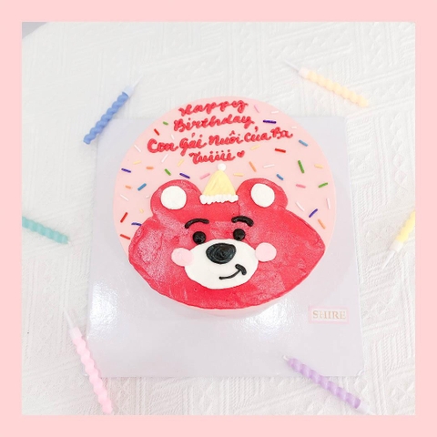 Bánh kem hình gấu dâu Lotso dễ thương - Bánh sinh nhật trẻ em