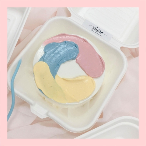 Mini Bento tone màu mix - Bánh kem bơ mini hộp bã mía