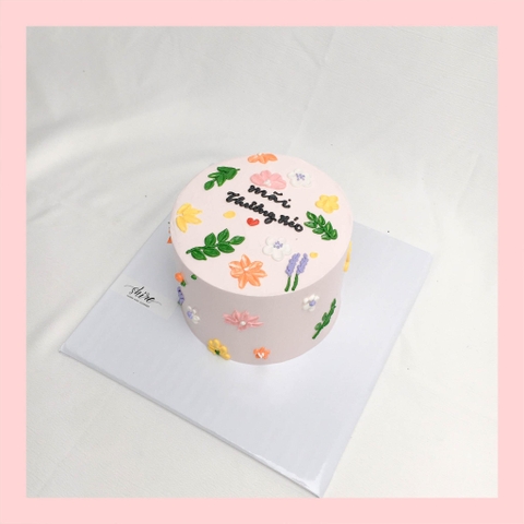 Bánh mini vẽ hoa - Bánh kem bơ mini 10-12cm