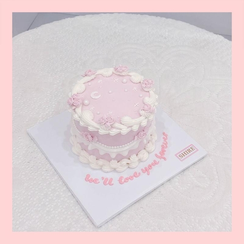 Bánh kem mini trang trí nơ nữ tính cho bạn gái - Bánh kem sinh nhật