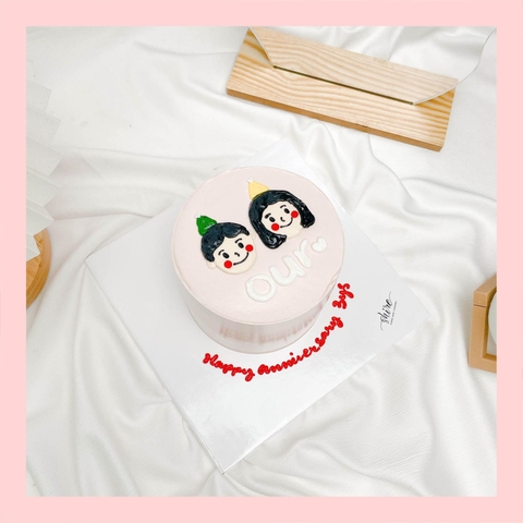 Bánh mini vẽ người - Bánh kem bơ mini 10-12cm