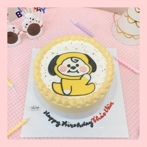 Bánh vẽ hình con chó dễ thương - Bánh sinh nhật trẻ em