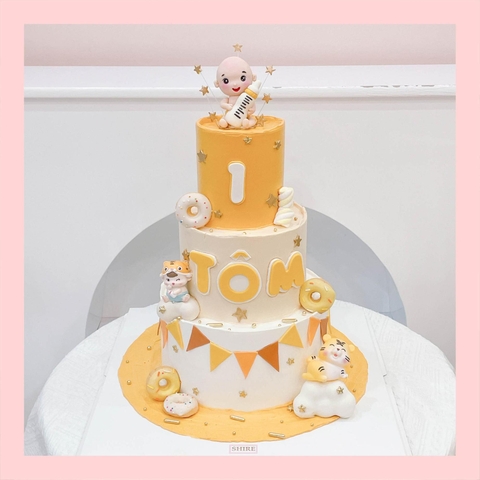 Bánh kem tạo hình em bé trai 3D xinh xắn cho bé trai - Bánh kem fondant