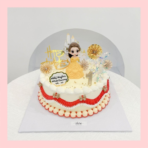 Bánh kem người đẹp & quái vật Belle - Bánh sinh nhật công chúa Disney