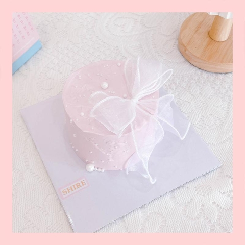 Bánh kem mini trang trí nơ nữ tính cho bạn gái - Bánh kem sinh nhật