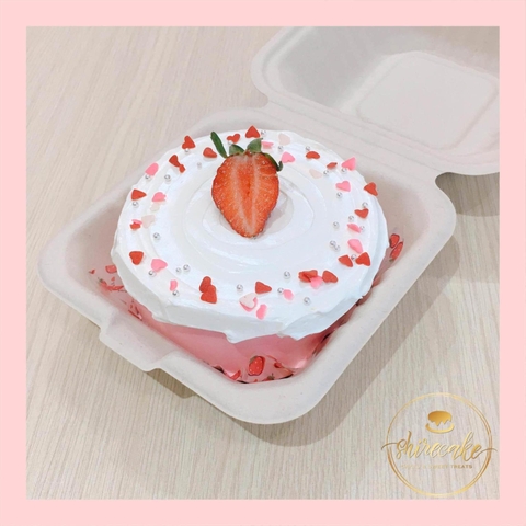 Mini Bento dâu tây - Bánh kem bơ mini hộp bã mía