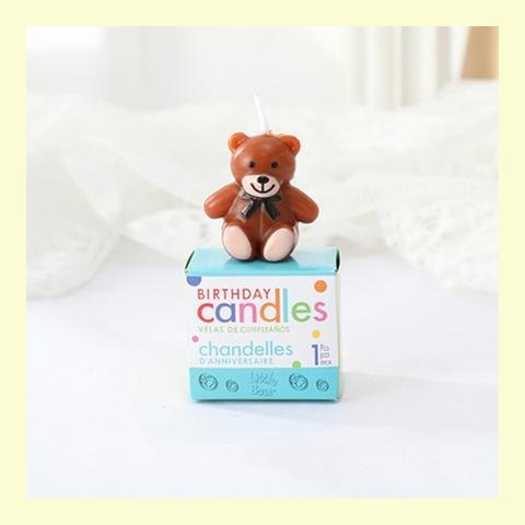Nến sinh nhật hình gấu bông nhỏ nâu/trắng
