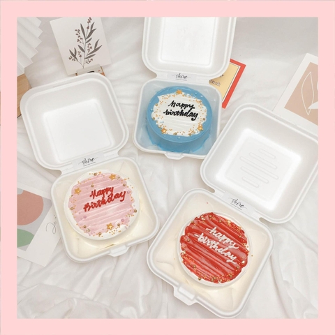 Mini Bento tone màu xanh dương - Bánh kem bơ mini hộp bã mía