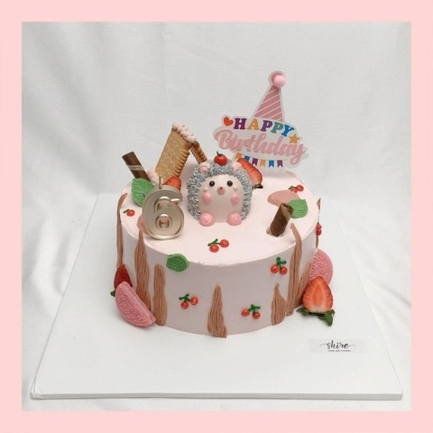 Bánh bơm thú hình con thỏ/con nhím/con cừu/capybara 3D dễ thương - Bánh sinh nhật trẻ em