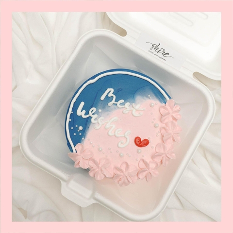 Mini Bento vẽ hoa lá - Bánh kem bơ mini hộp bã mía