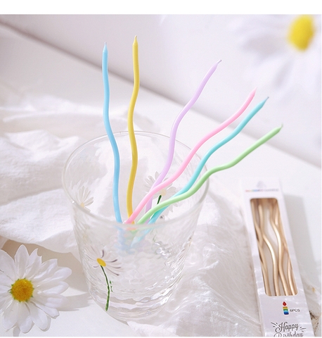 Nến sinh nhật xoắn dài gợn sóng Hàn Quốc