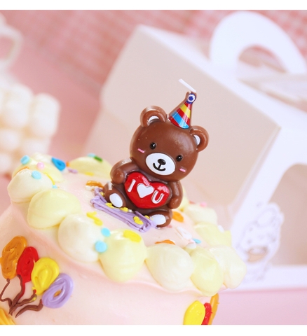Nến sinh nhật cao cấp hình gấu lớn đội mũ