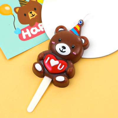 Nến sinh nhật cao cấp hình gấu lớn đội mũ