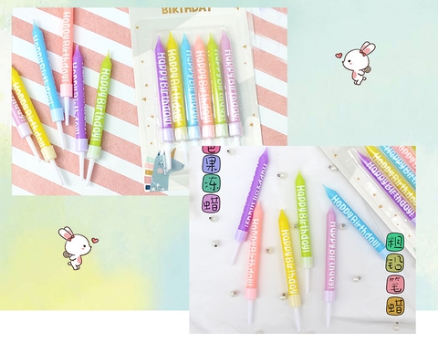 Nến chữ Happy Birthday pastel Hàn Quốc