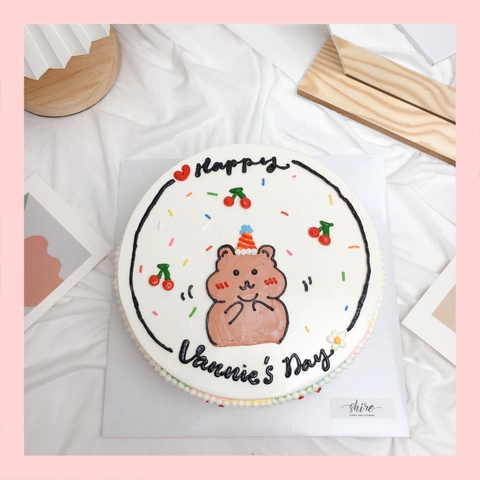 Bánh vẽ hình con gấu dễ thương - Bánh sinh nhật trẻ em