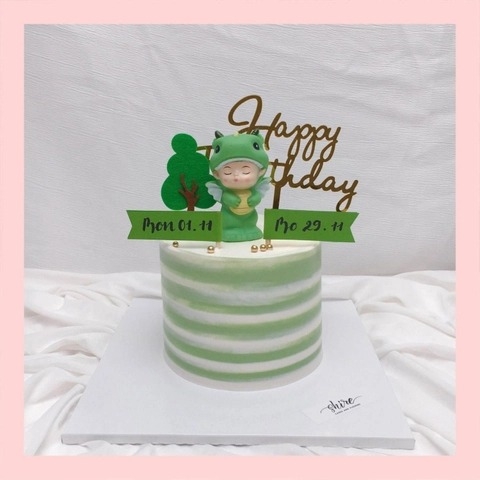 Bánh mini trang trí đồ chơi thú cute cho bé trai  - Bánh kem bơ mini 10-12cm