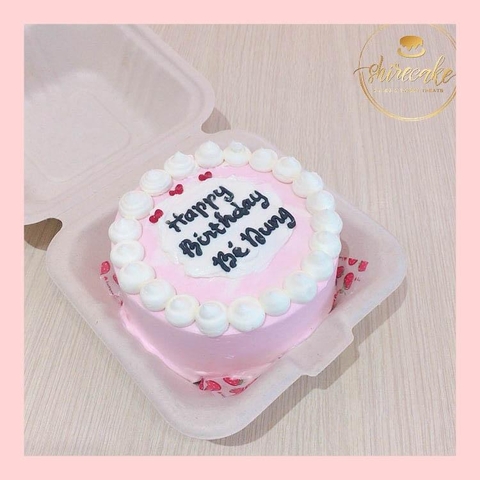 Mini Bento tone màu hồng - Bánh kem bơ mini hộp bã mía