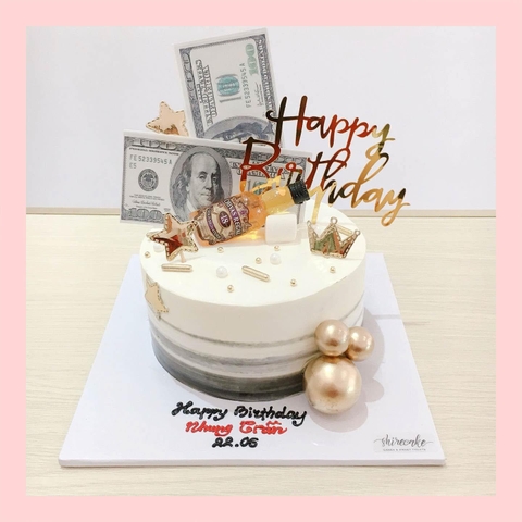 Bánh kem trang trí tiền - Bánh kem sinh nhật cho nam