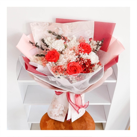 Hoa khô/Hoa bất tử size lớn tone màu hồng/đỏ