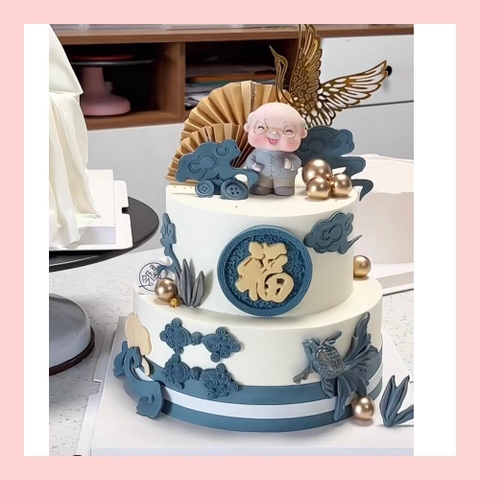 Bánh kem mừng thọ hiện đại